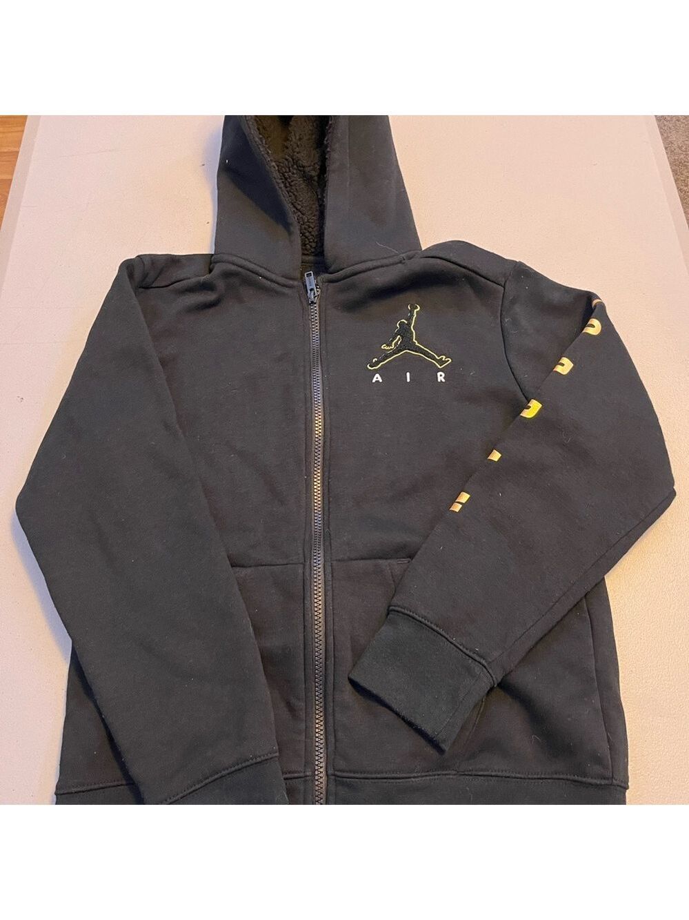 Jordan Kids Black Hoodie with Yellow Details Large
